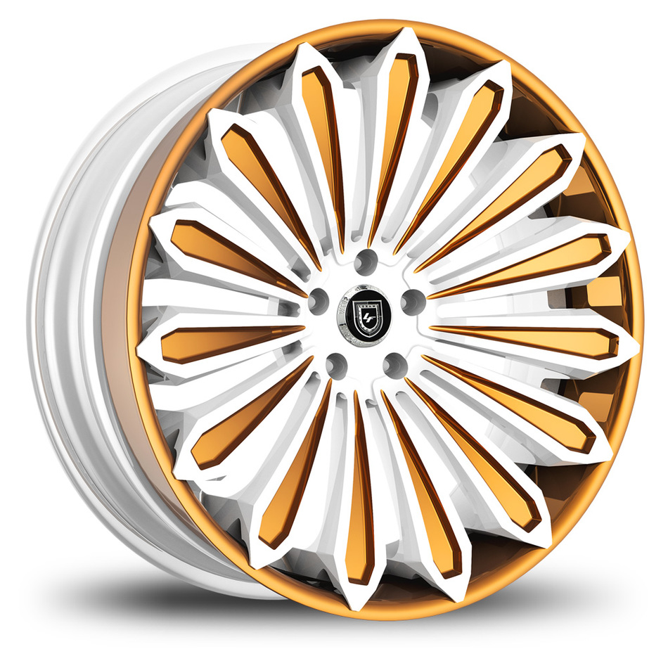 Lexani 757 Crypto Custom White and Copper Finish Wheels