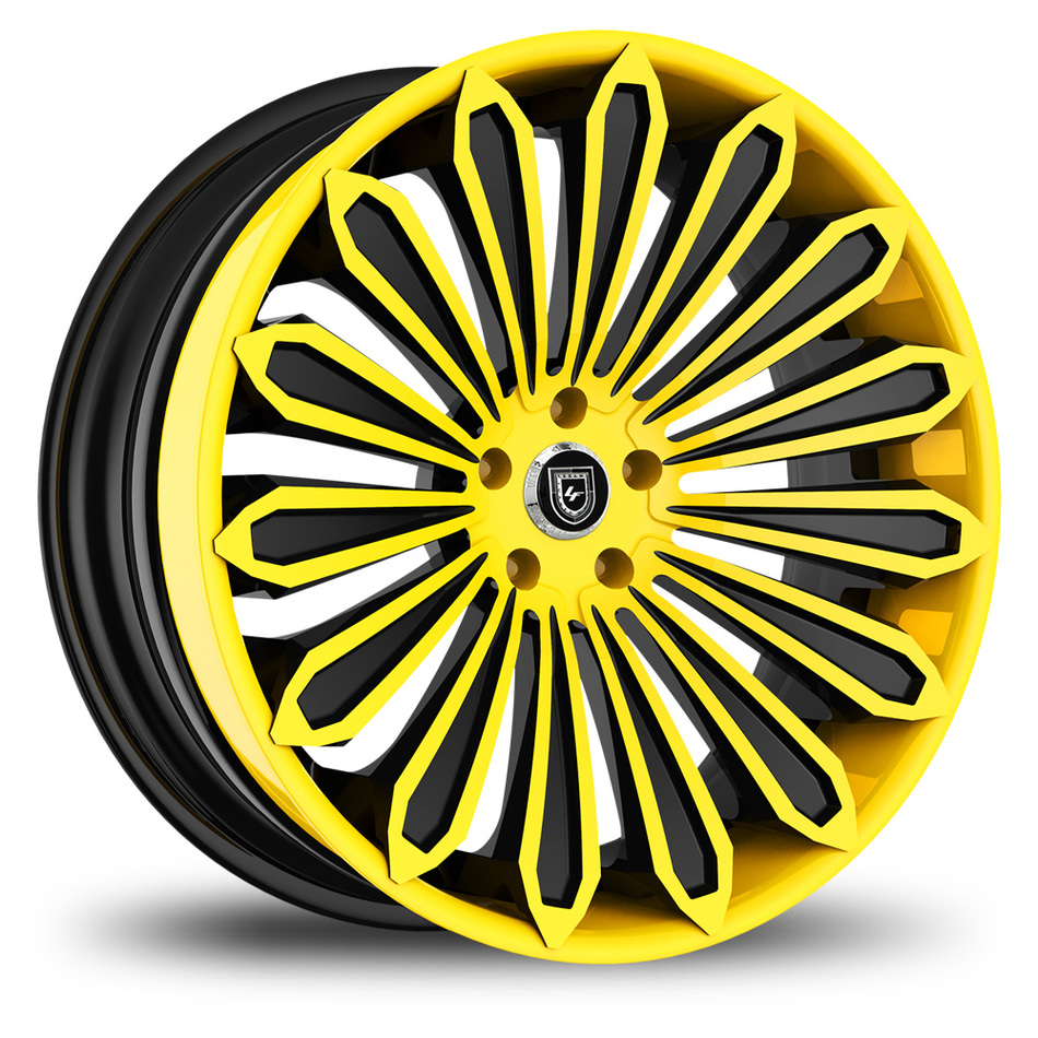 Lexani 757 Crypto Custom Yellow and Black Finish Wheels