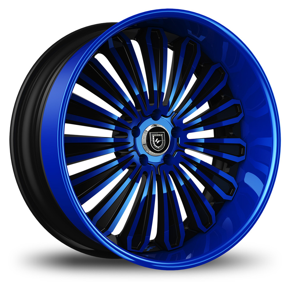 Lexani 757 Crypto Custom Blue and Black Finish Wheels