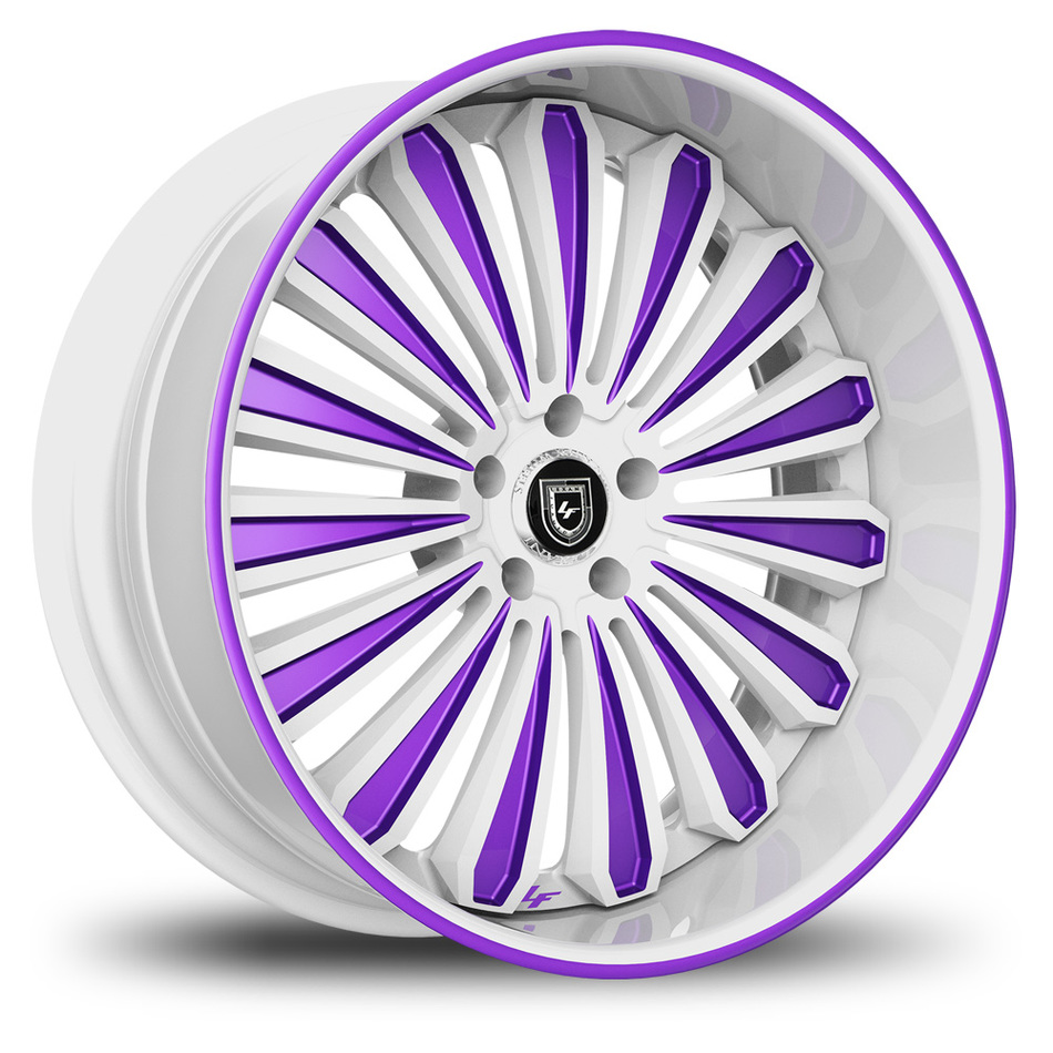 Lexani 757 Crypto Custom White and Purple Finish Wheels