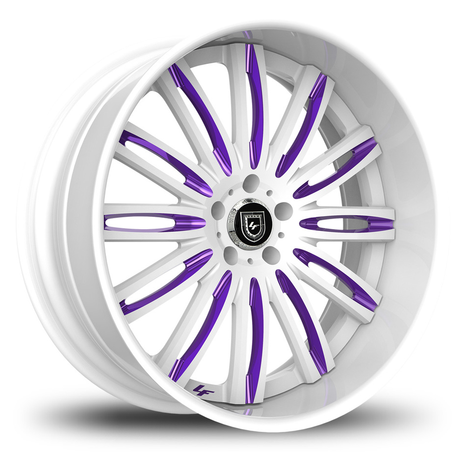 Lexani 758 Bison Custom White and Purple Finish Wheels