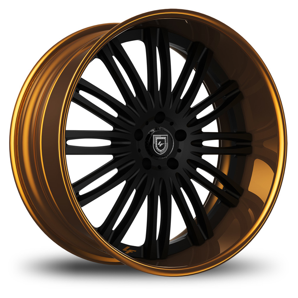 Lexani 758 Bison Custom Black and Gold Finish Wheels