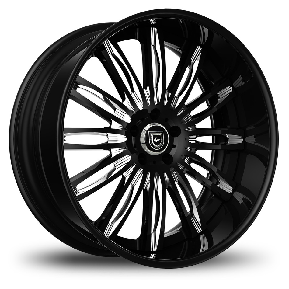 Lexani 758 Bison Custom Black and Chrome Finish Wheels