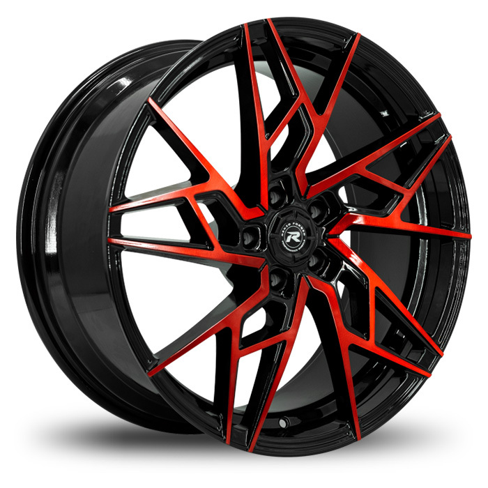 Lexani Ascari Wheels - Custom Gloss Black and Red Finish