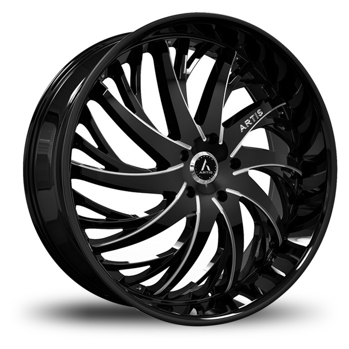 Artis Decatur Wheels - Gloss Black with CNC Accents Finish