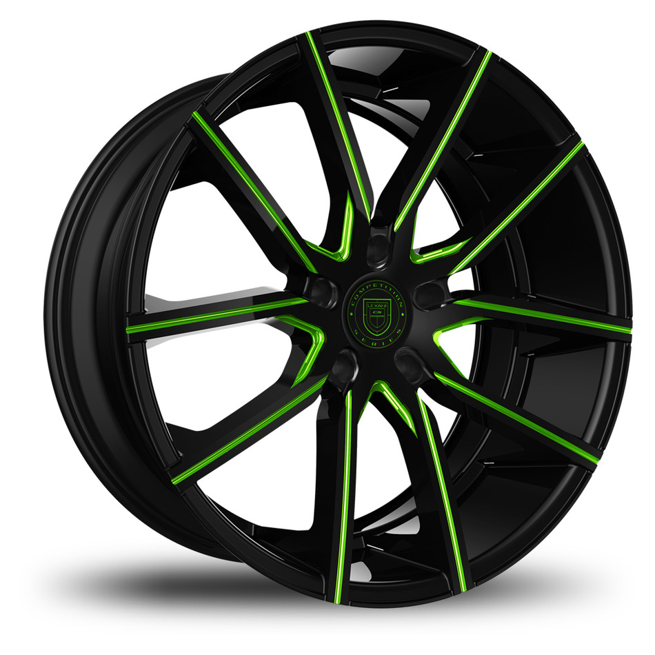 Lexani Gravity Black and Green Finish Wheels