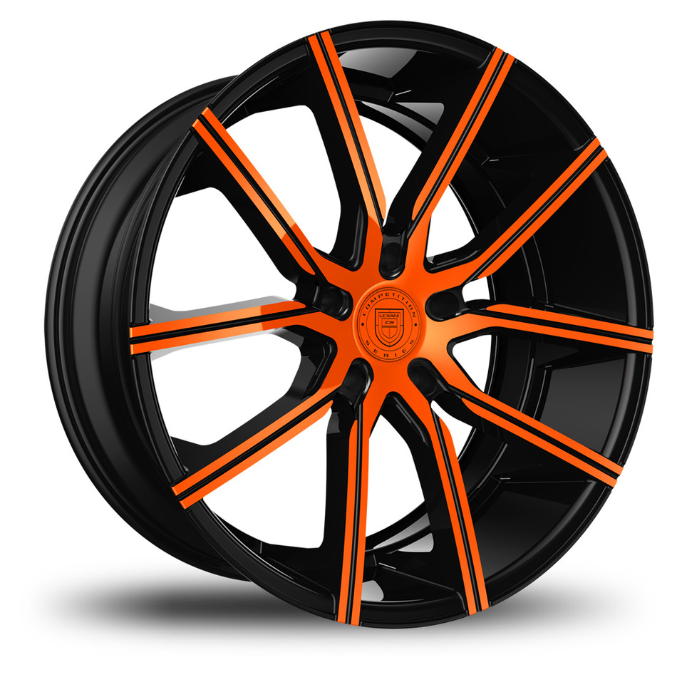 Lexani Gravity Black and Orange Finish Wheels
