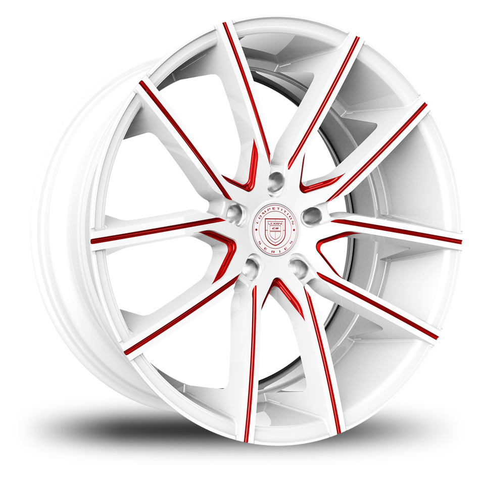 Lexani Gravity White and Red Finish Wheels