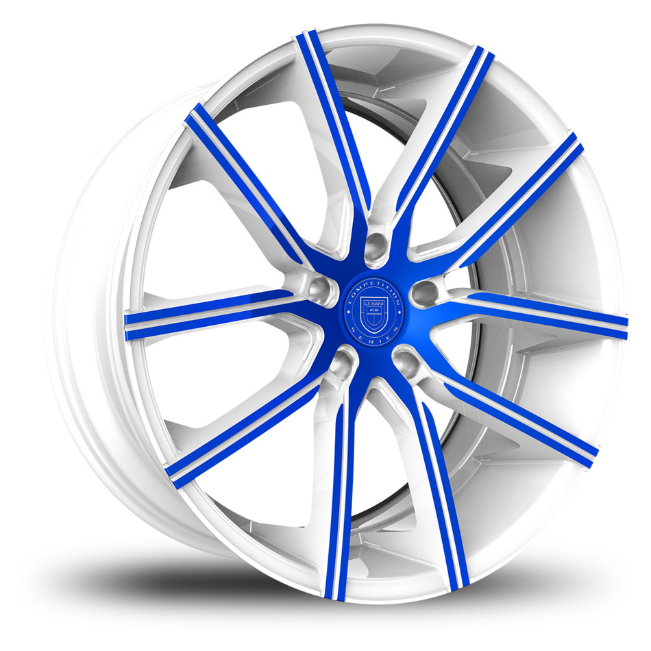 Lexani Gravity White and Blue Finish Wheels