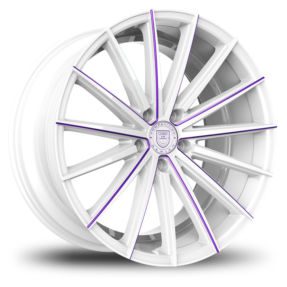 Lexani Pegasus Custom White and Purple Finish Wheels