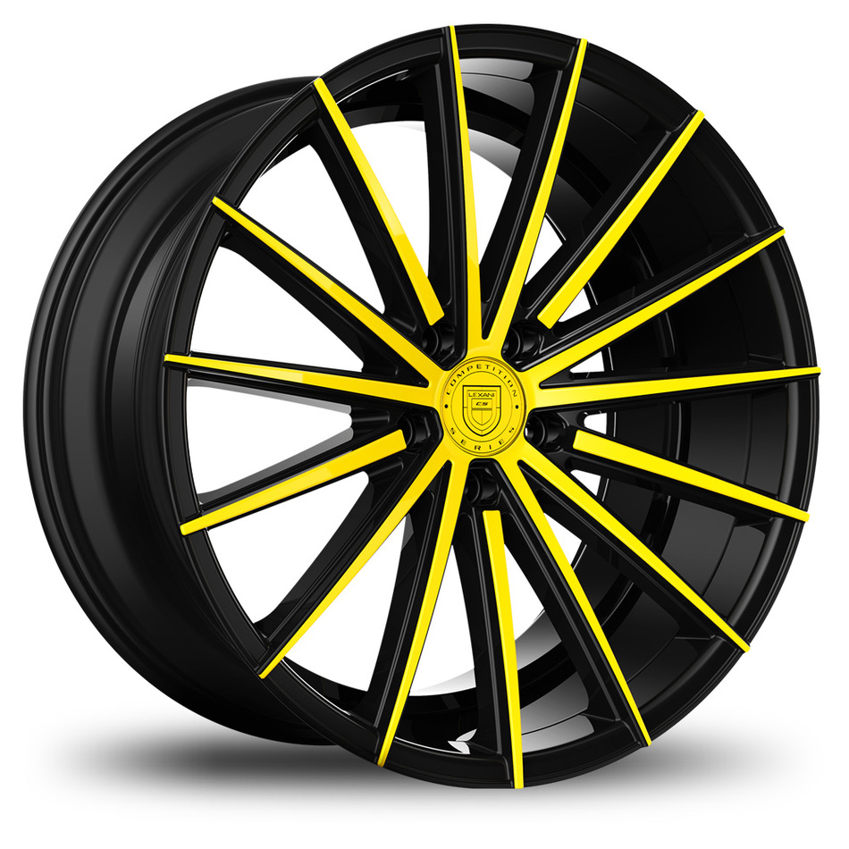 Lexani Pegasus Custom Black and Yellow Finish Wheels