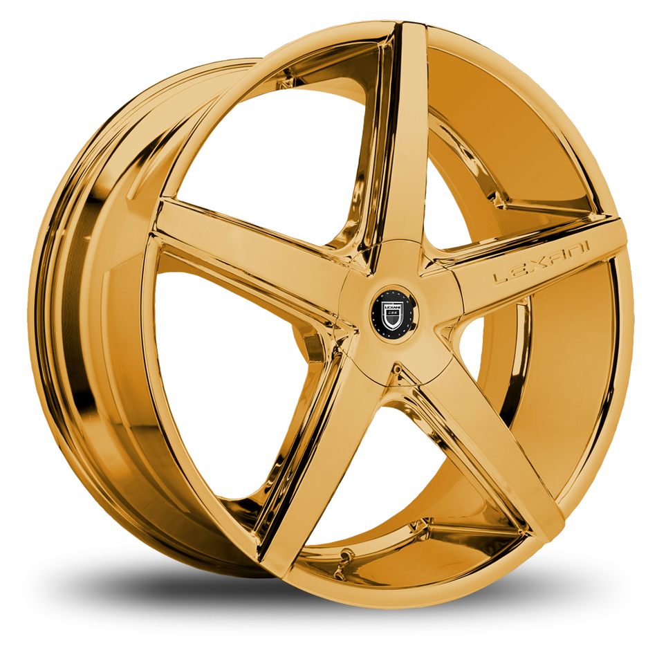 Lexani R-Four Gold Finish Exposed Lugs Wheels