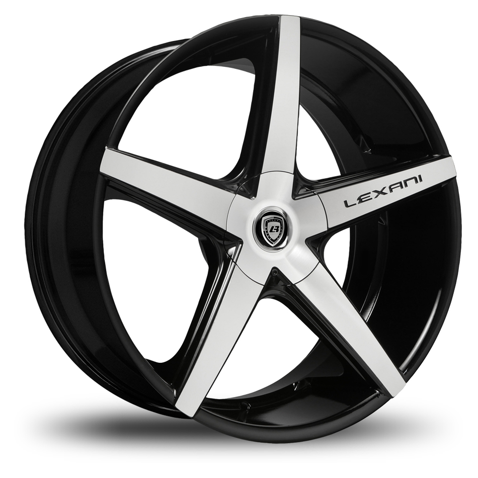 Lexani R-Four Gloss Black and Machined Face Covered Lugs Wheels