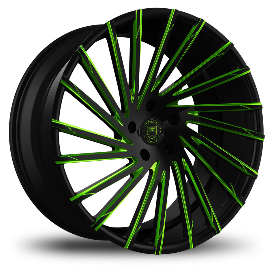 Lexani Wraith Custom Black and Green Finish Wheels