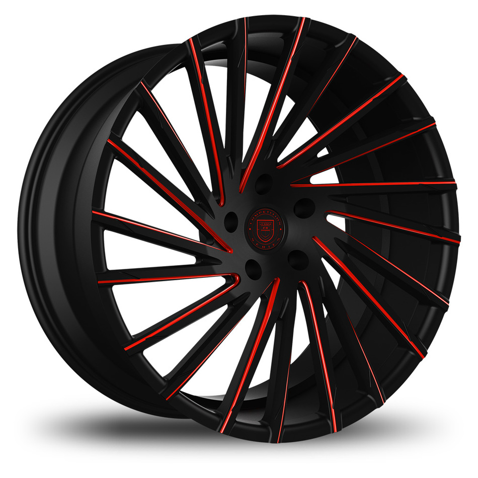 Lexani Wraith Custom Black and Red Finish Wheels