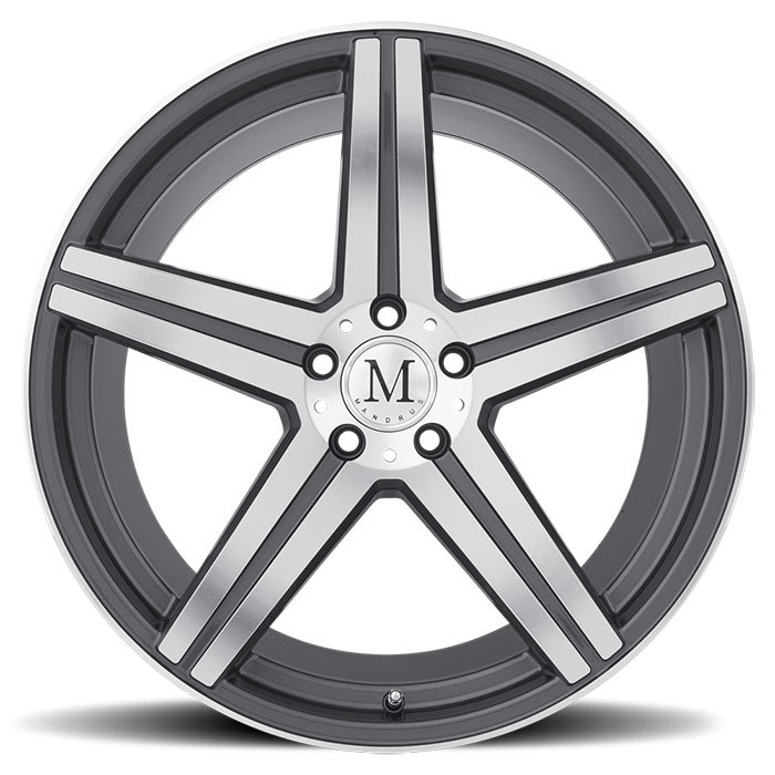Mandrus Estrella Gunmetal with Machine Face Finish Mercedes Wheels