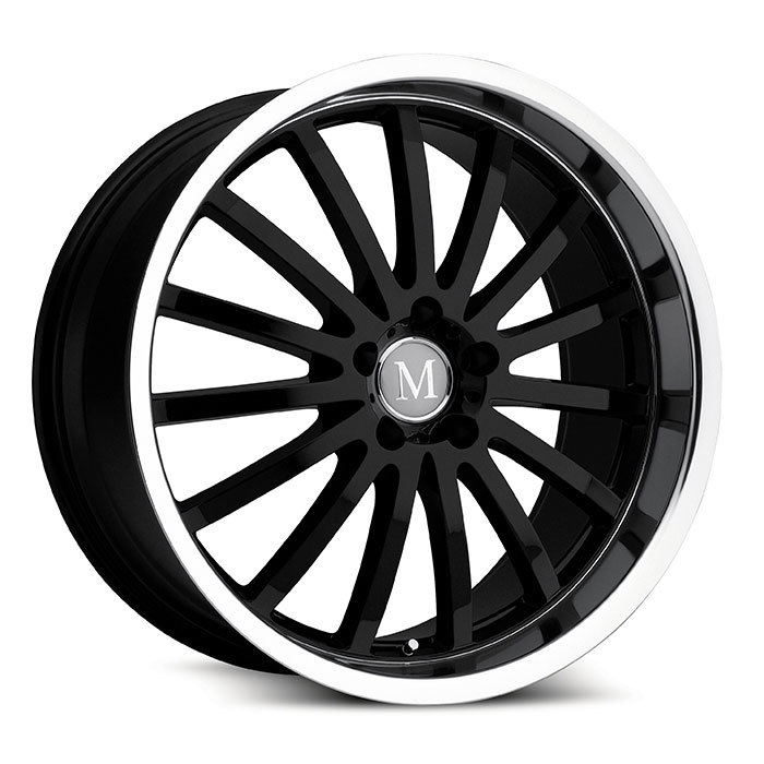 Mandrus Millenium Gloss Black with Mirror Cut Lip Mercedes Wheels - Standard