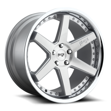 Niche Altair M193 Wheels Brushed Silver with Chrome Lip Finish  