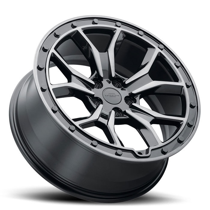 Redbourne Morland Wheels Gloss Metallic Black with Brushed Tinted Face and Black Bolts Finish