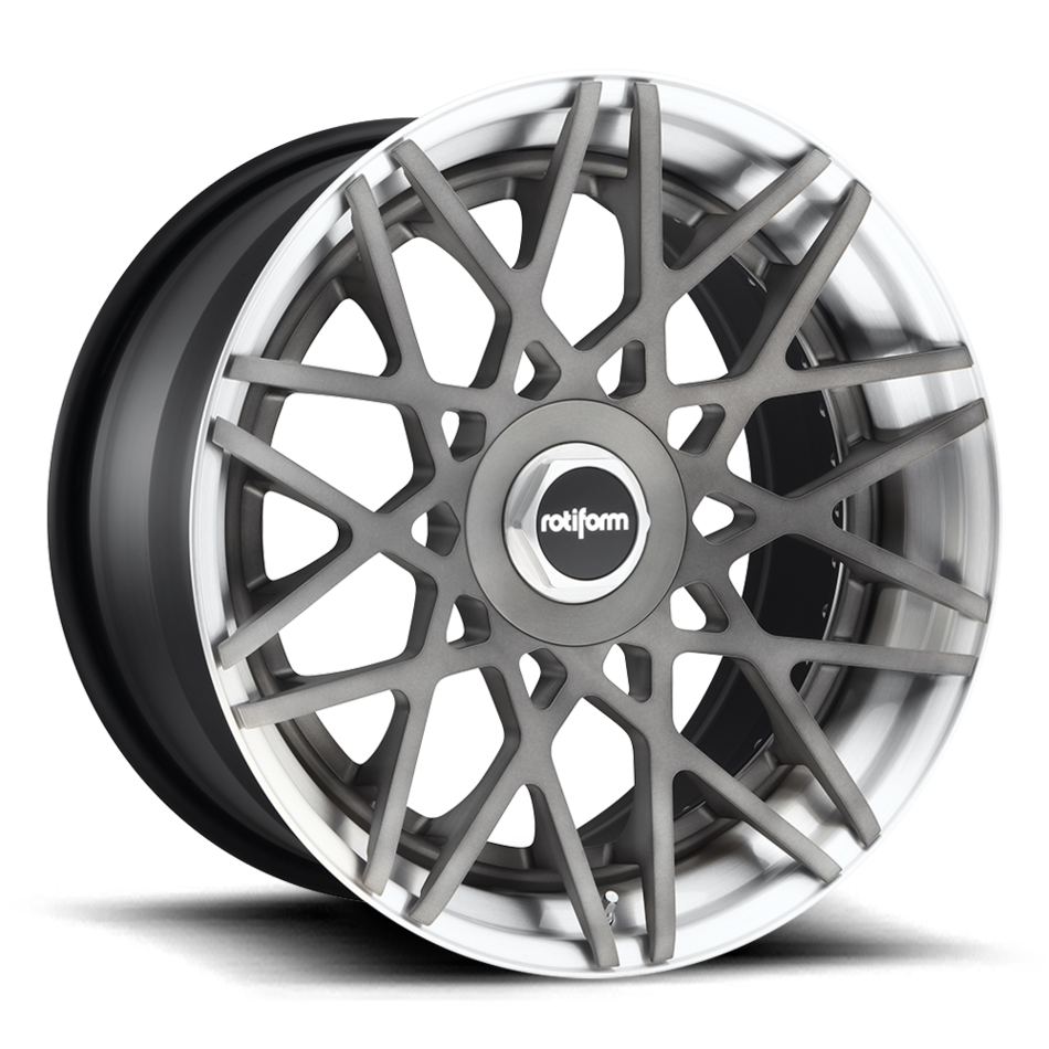 Rotiform BLQ Forged Custom Brushed Matte DDT Center with Brushed Gloss Clear Lip Finish Wheels
