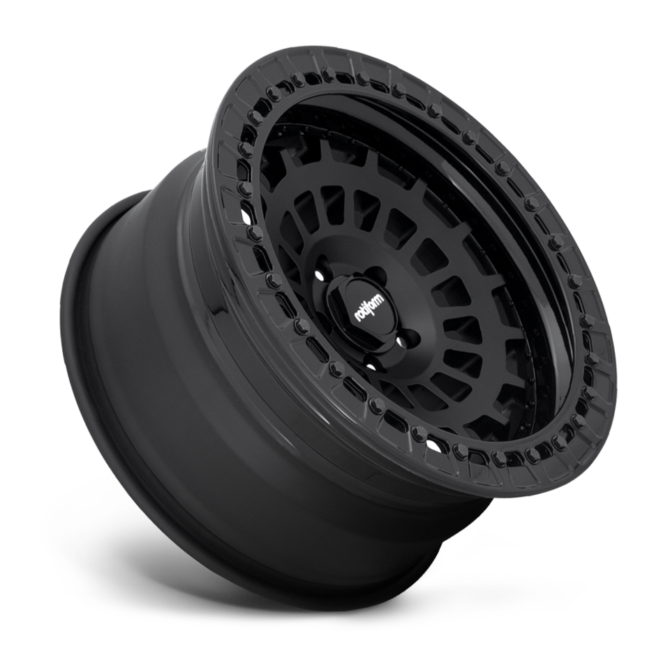 Rotiform CCV-OR Forged Custom Matte Black with Gloss Black Beadlock Finish Wheels