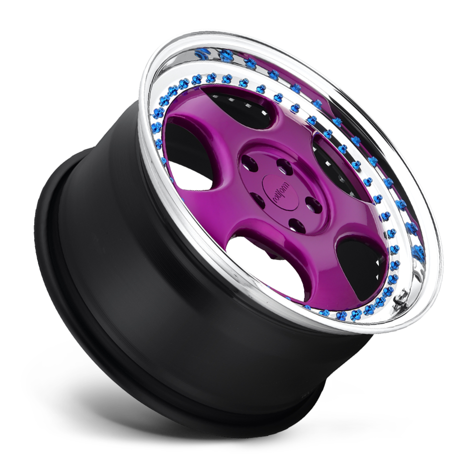 Rotiform CUP Forged Custom Illusion Violet Face with Polished Lip Finish Wheels