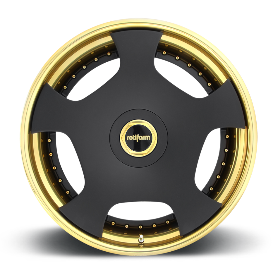Rotiform WLD Forged Custom Matte Black Face with Trans Gold Lip Finish Wheels