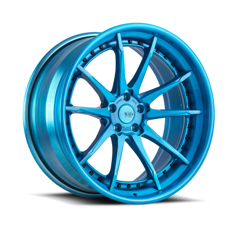Savini Black di Forza BM14-L Forged Wheels - Brushed Blue Finish