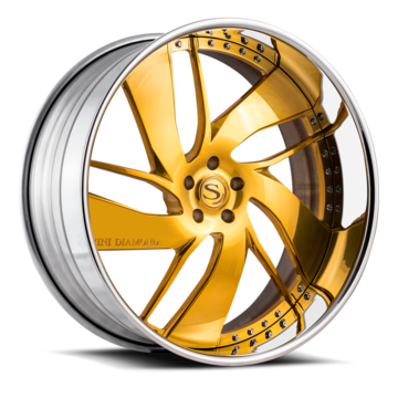 Savini Diamond Porteno Wheels Custom Gold with Polished Lip Finish