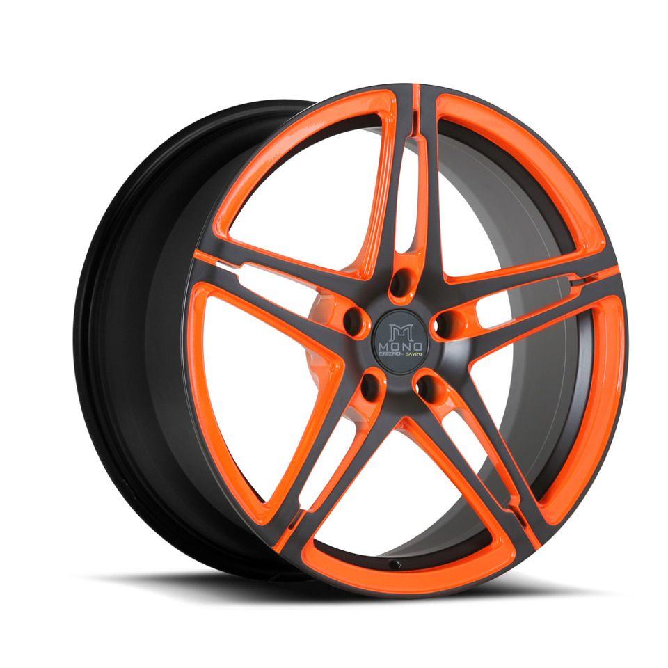 Savini Forged SV10m Orange and Black Mono Wheels