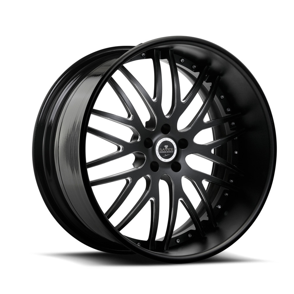 Savini Forged SV25s Black Polished XLT Wheels