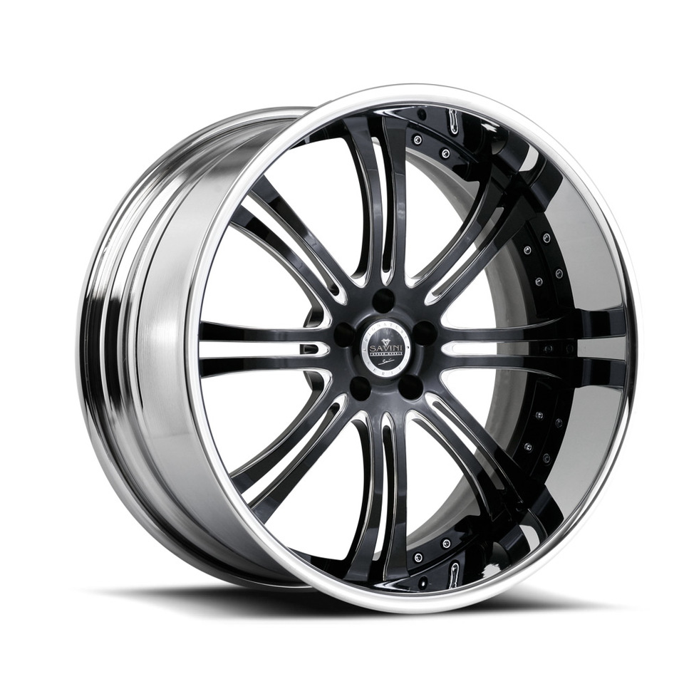Savini Forged SV27s Black and Chrome XLT Wheels