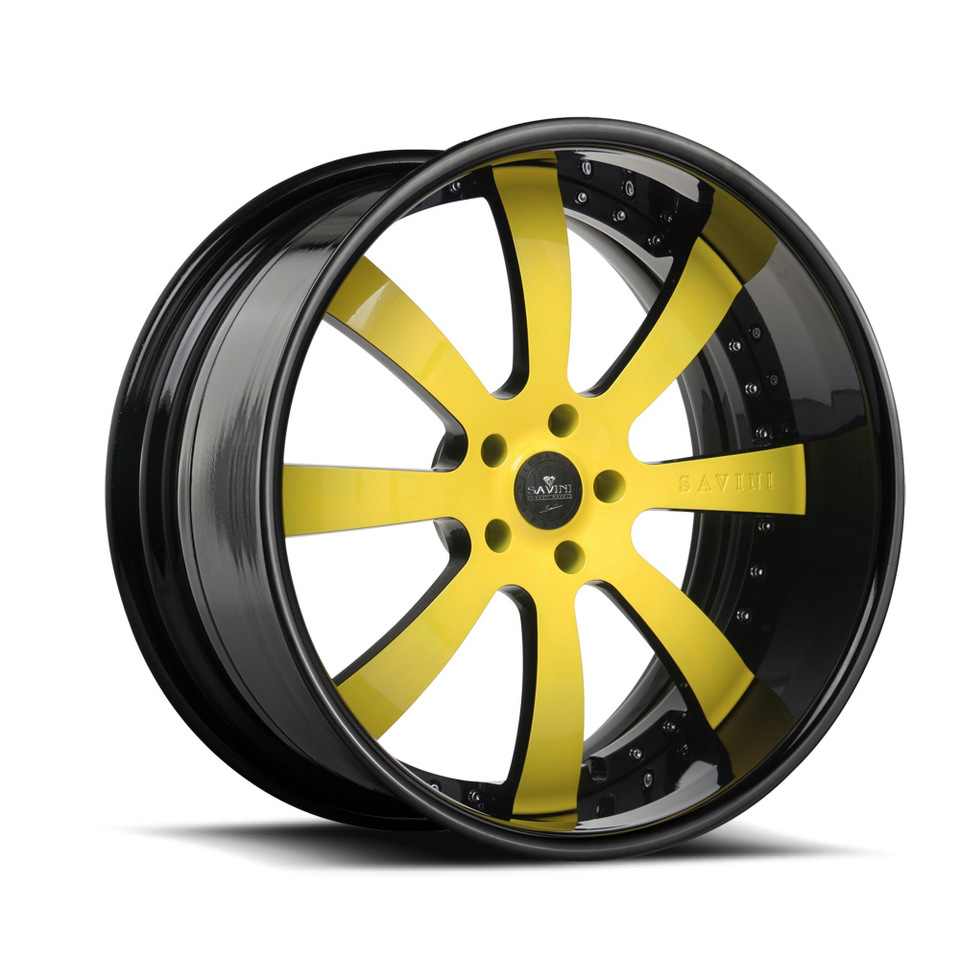 Savini Forged SV28s Yellow and Black XLT Wheels
