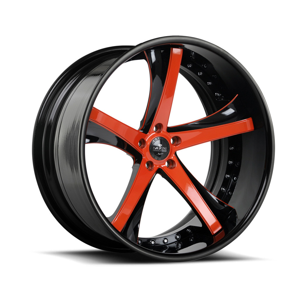 Savini Forged SV29c Orange and Black XC Wheels