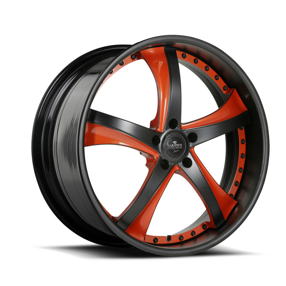 Savini Forged SV29s Black Brown and Orange XLT Wheels