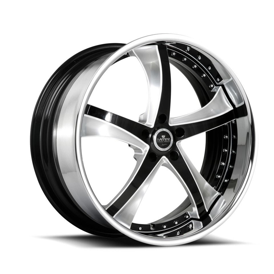 Savini Forged SV29s Black Brushed White XLT Wheels