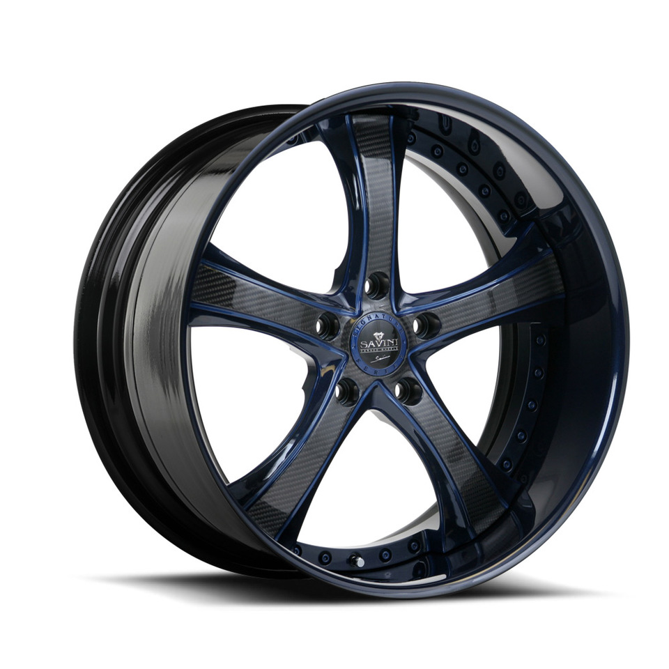 Savini Forged SV33s Carbon Fiber Blue XLT Wheels