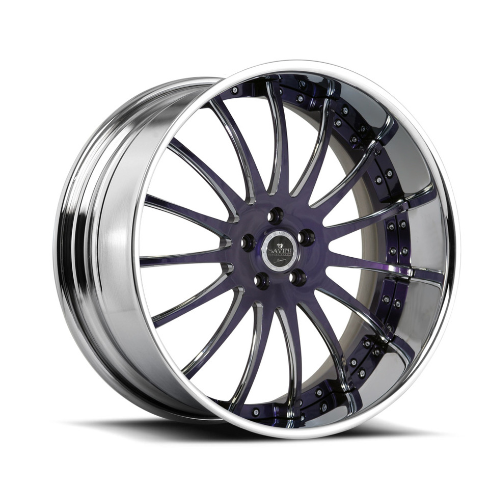 Savini Forged SV34s Chrome and Purple XLT Wheels
