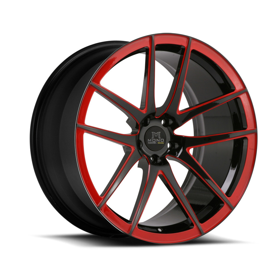 Savini Forged SV40m Black and Red Mono Wheels