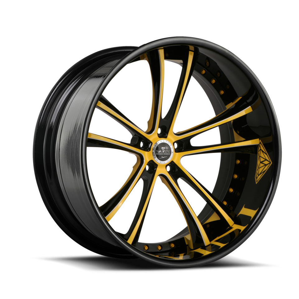 Savini Forged SV43c Black and Yellow XC Wheels
