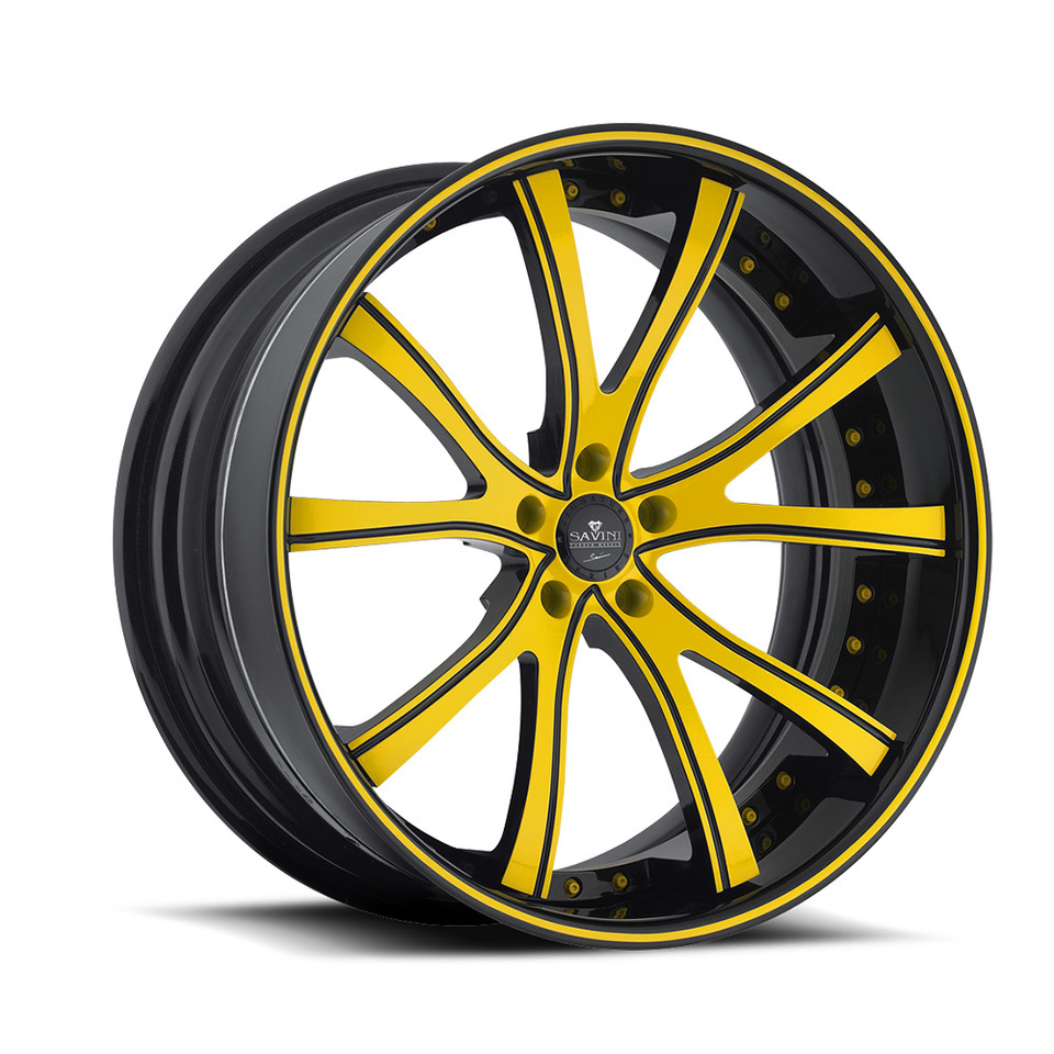 Savini Forged SV46c Black and Yellow XC Wheels