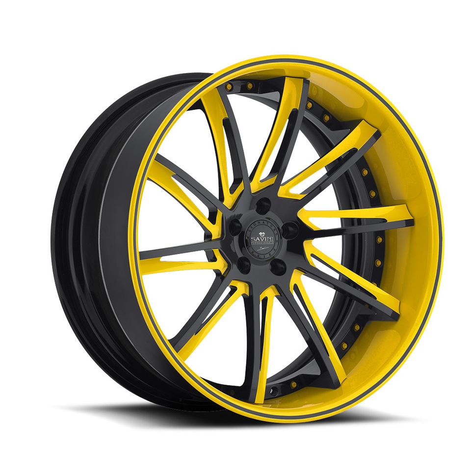 Savini Forged SV50c Black and Yellow XC Wheels