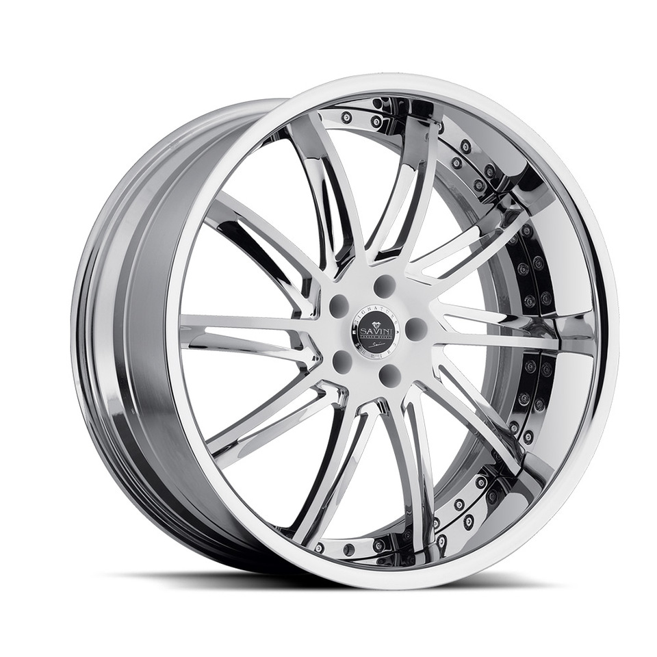 Savini Forged SV50c White Chrome XLT Wheels