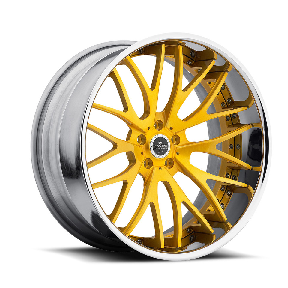 Savini Forged SV54c Gold and Chrome XC Wheels