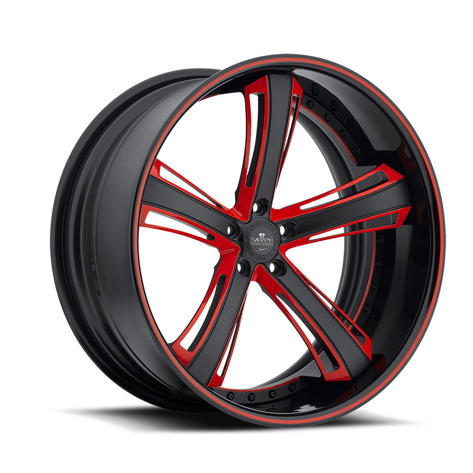 Savini Forged SV56c Red and Black XC Wheels