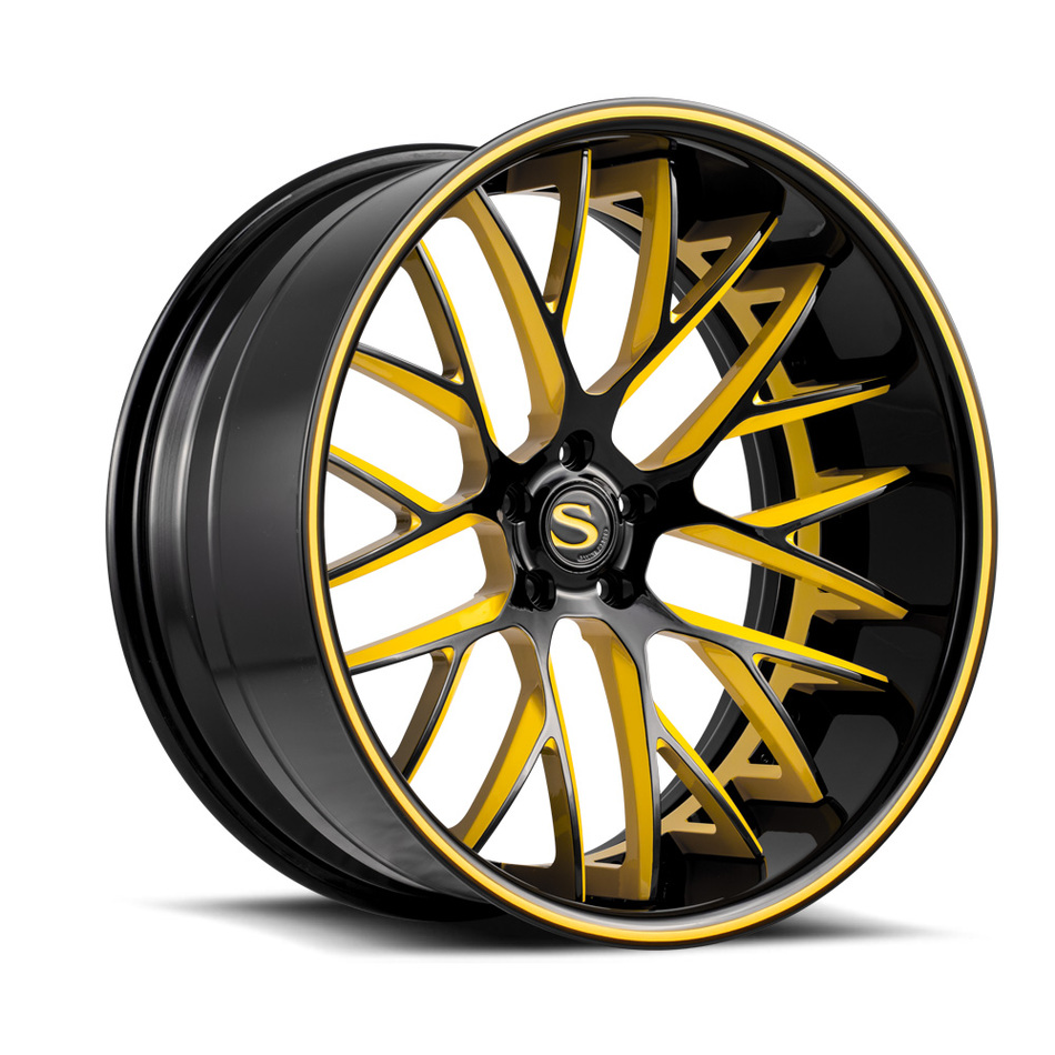 Savini Forged SV65 Black and Yellow Finish Wheels