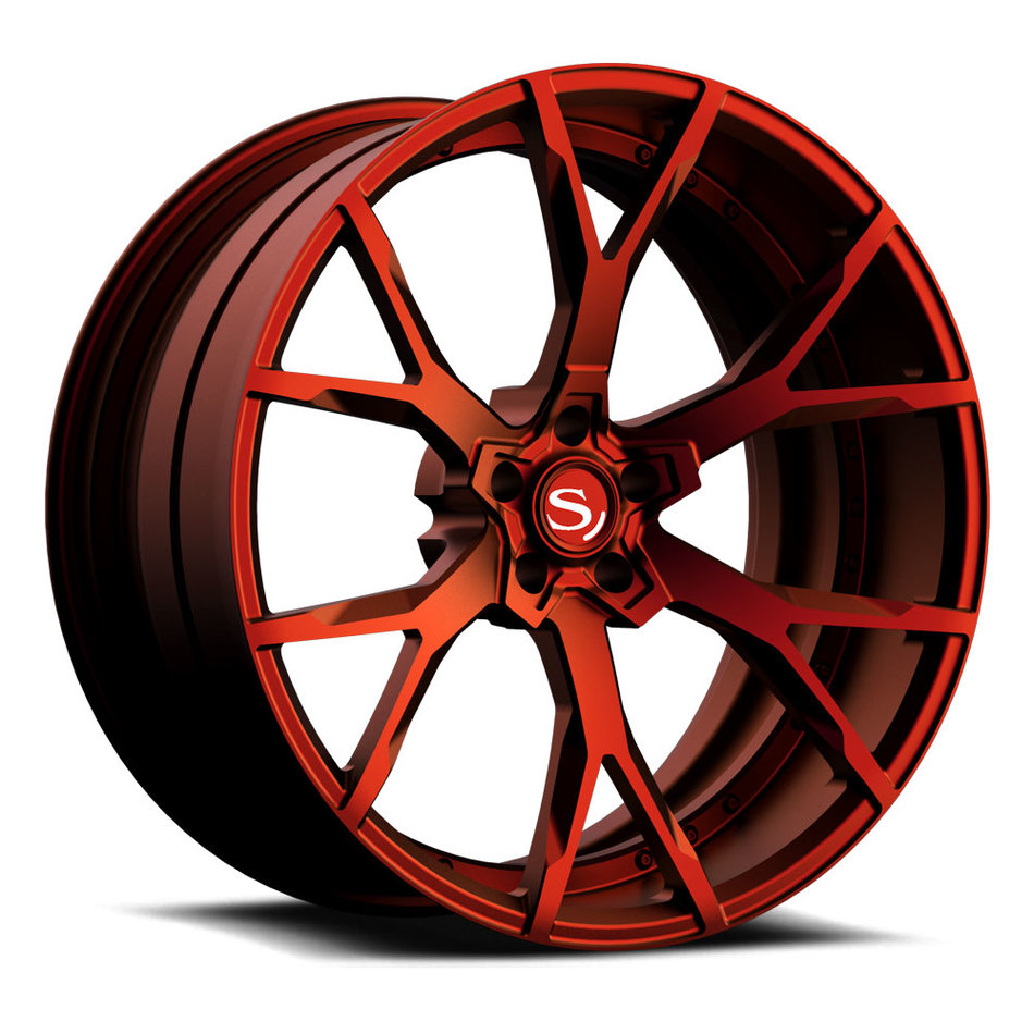 Savini Forged SV87 Wheels Custom Matte Red Finish