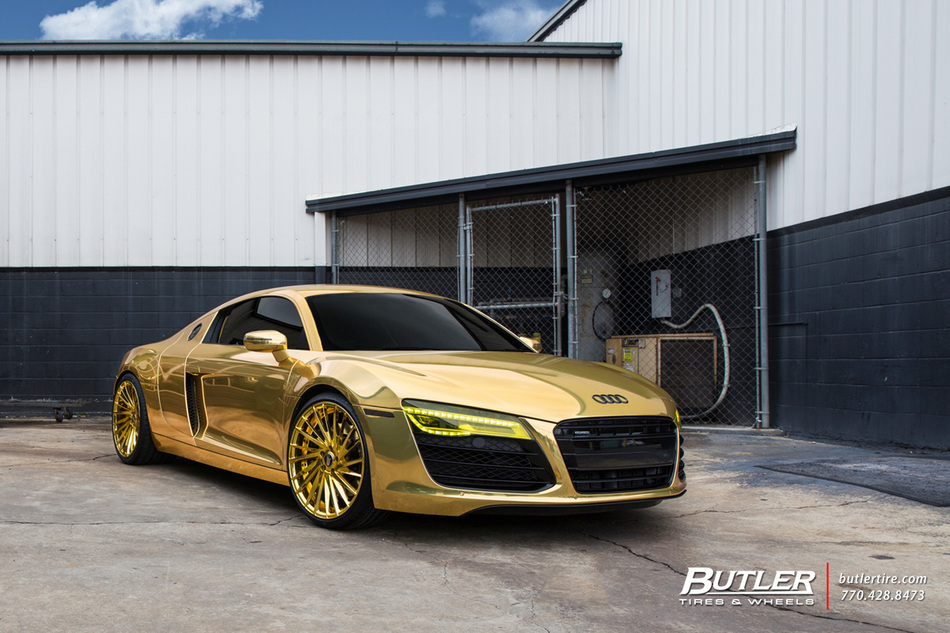 Audi R8 Gold With 22in Savini Sv64d Wheels And Toyo Tires Dennis Schroder 1