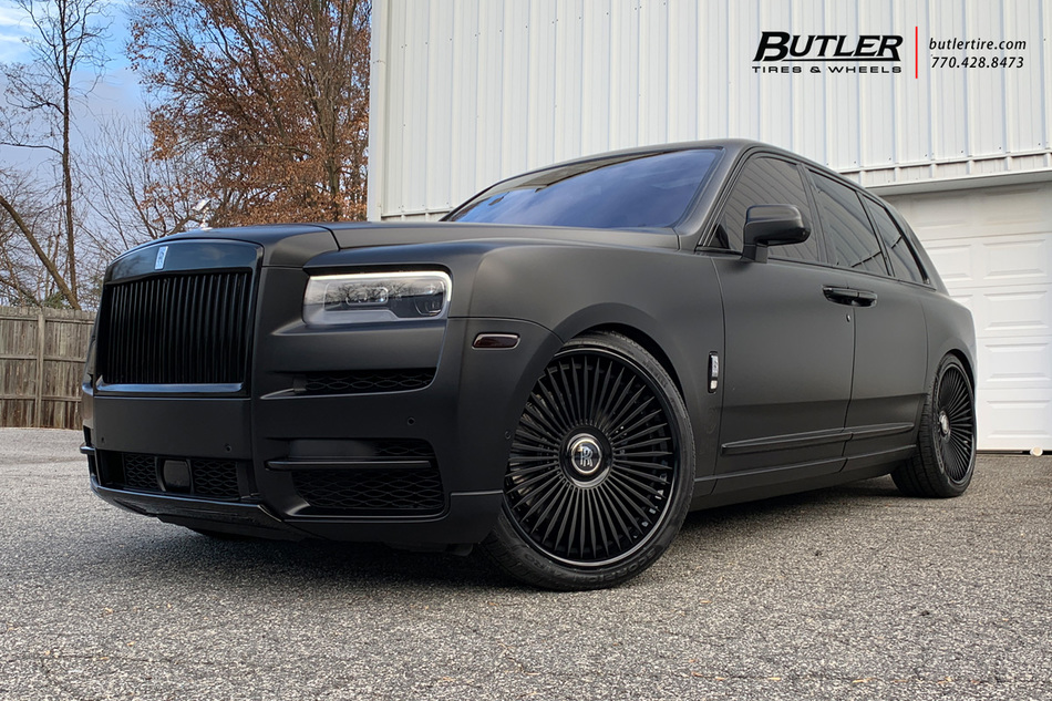 Rolls Royce Cullinan With 24in Ag Luxury Agl45 Wheels And Pirelli Tires Lowered 3