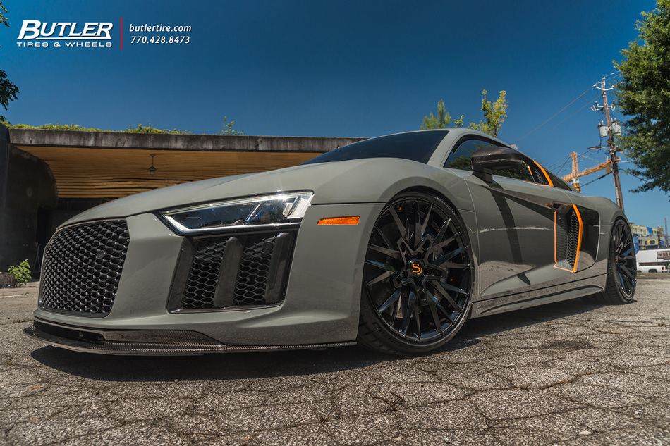 Audi R8 V10 With 20in Front And 21in Rear Savini Sv86 Wheels And Michelin Pilot Sport 4 S Tires   Harrison Nevel 2